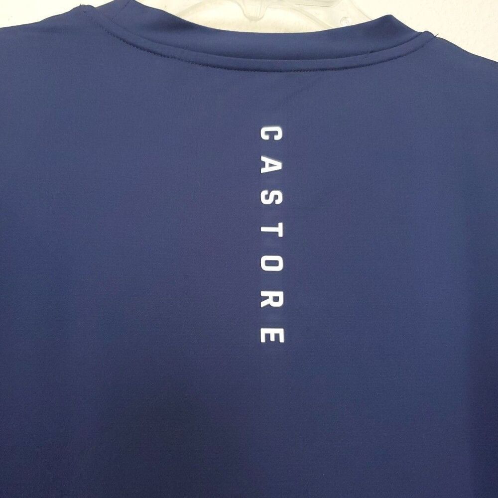 Castore T-shirt Blue Athletic Shirt Performance Golf Tennis White Line Logo Sz S - Picture 15 of 16